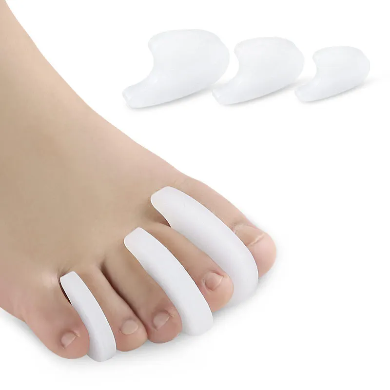 발톱무좀 1Pair Silicone Finger Toe Separator Adjuster Hallux Valgus Pedicure Corrector Foot Care Tools Bunion Bone Thumb Protector