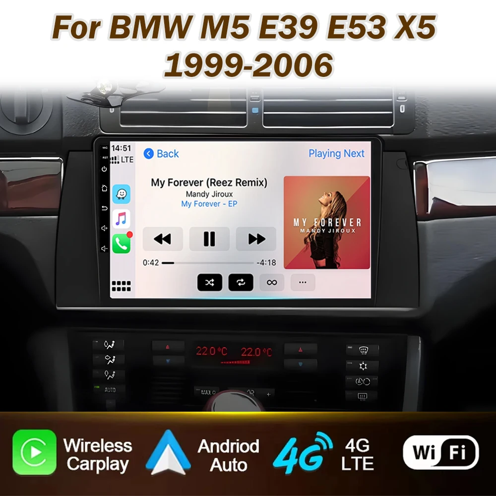 Carplay Car Radio Video Player For BMW M5 E39 E53 X5 1999-2006 Car Android WiFi Screen GPS Navigation DSP Autoradio No 2din DVD