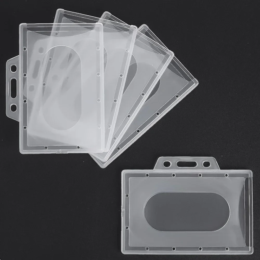 20/10/5/1Pack Card Holders Transparent Thick Name Tag ID Card Protector Vertical/Horizontal Multifunction Waterproof Card Sleeve