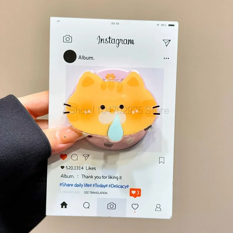 

Korea Cute Funny Cartoon Rotate Kitten Griptok Bracket For iPhone 15 Samsung Universal Accessories Phone Holder Grip Tok Stand