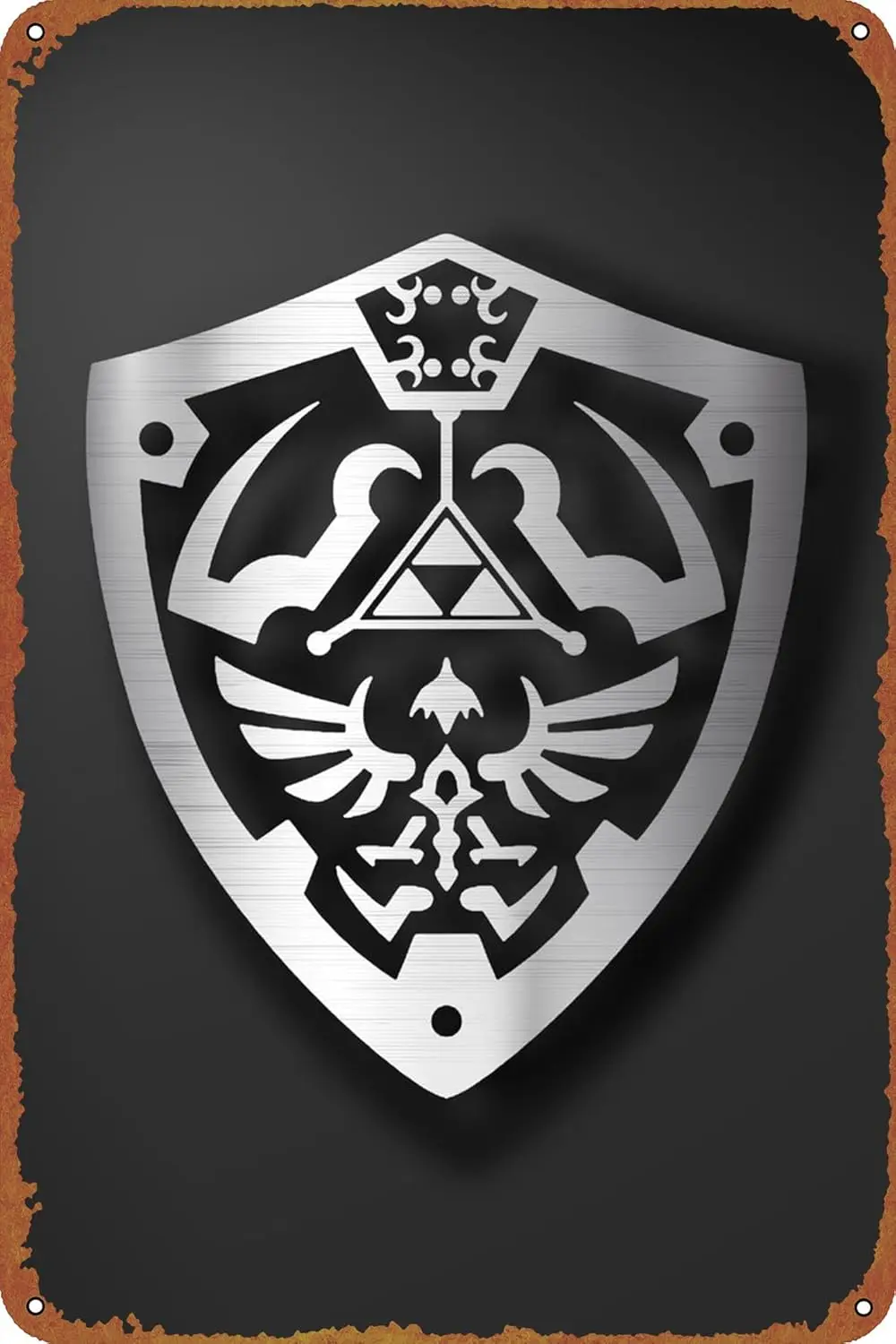 Hylian Shield Poster Video Game Tin Metal Sign Vintage Wall Plaque Decor -aluminum