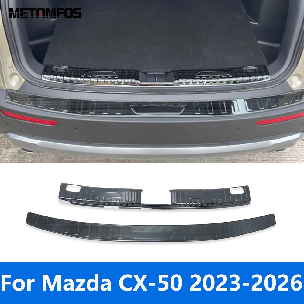

Accessories For Mazda CX-50 CX50 2023-2025 2026 Interior Outer Rear Trunk Bumper Foot Plate Tailgate Door Sill Scuff Guard Plate
