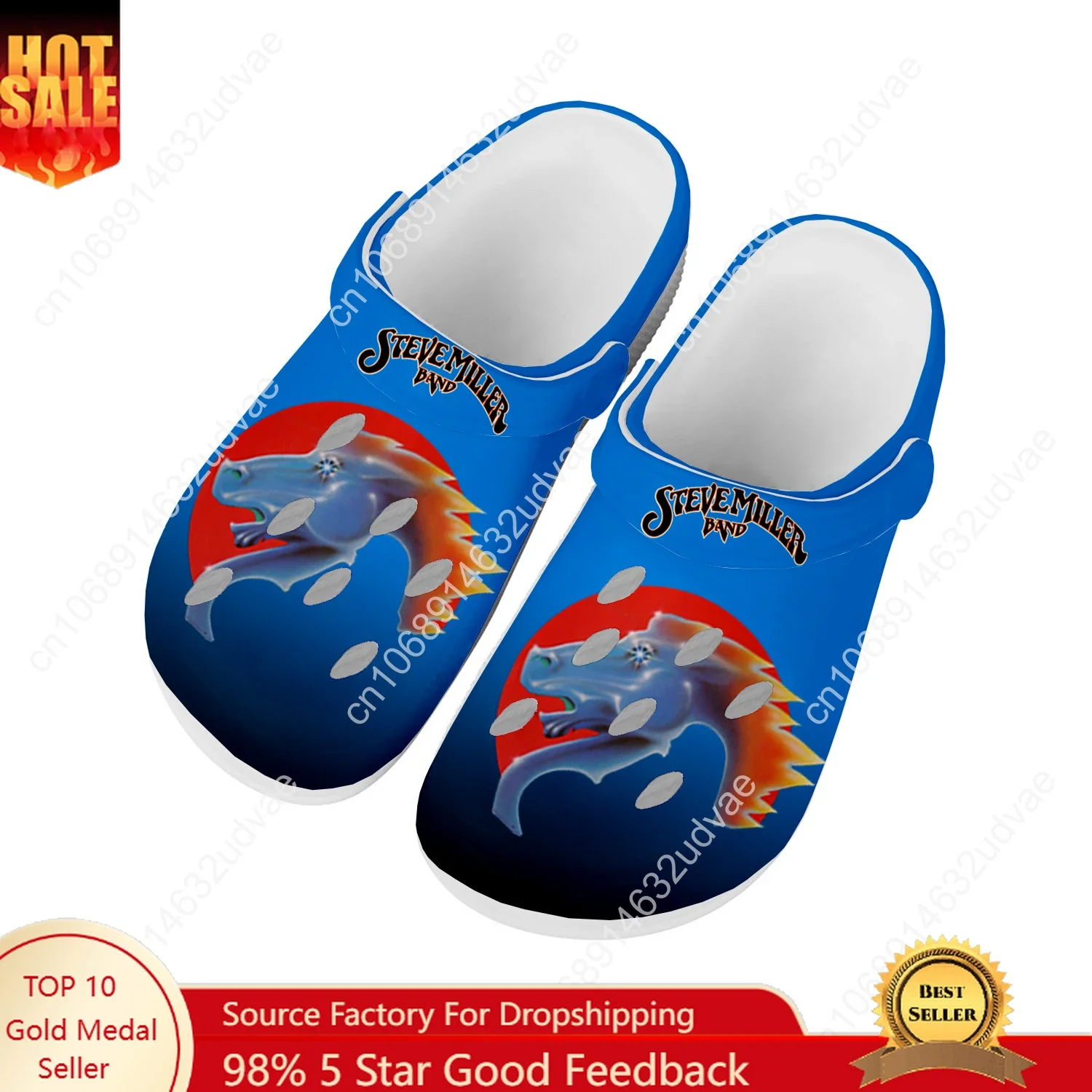 

Steve Miller Band Water Shoes Mens Womens Comfortable Fashion Home Garden Clogs Customizd Sandals Beach Breathable Hole Slipper