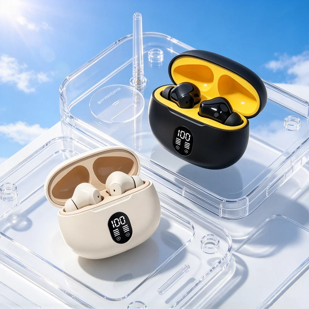 TWS Bluetooth Earphones Bluetooth Headset Deliver Layered Vocal Output Lightweight Shell Portable Storage for Travel