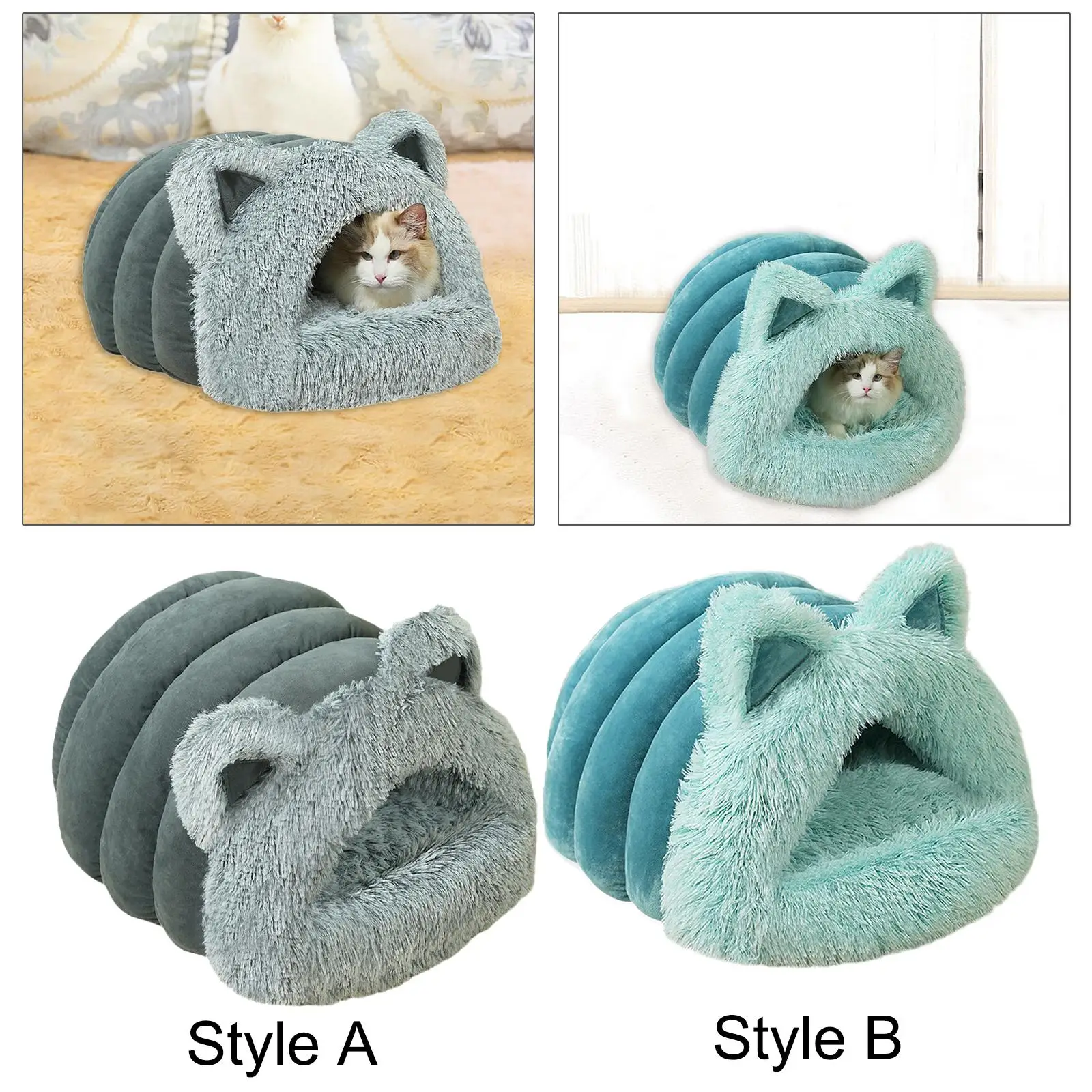 Plush Cat Bed Comfortable Anti Slip Bottom Sleeping Bag Kitten Kitty Shelter for Small Animal Ferrets Feline Kittens Chihuahua