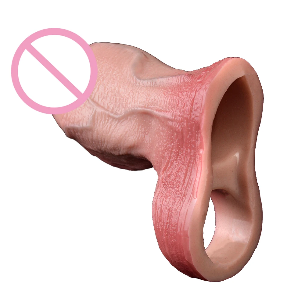 LUUK Super Soft Realistic Cock Sleeves For Man Penis Enlarger Erection Enhancement Flirting Adult Sex Toys for Man Woman Couples 2