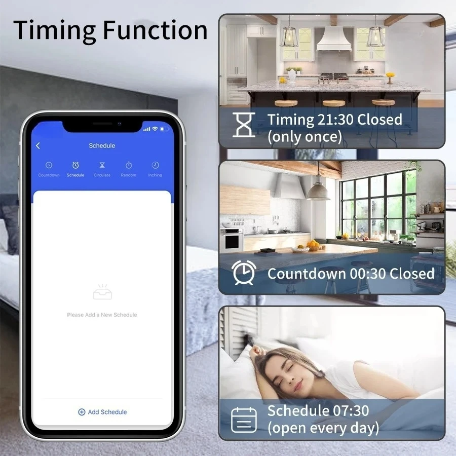 Tuya WiFi 433mhz RF مقبس ذكي 16A الاتحاد الأوروبي FR التوصيل مع مراقبة الطاقة ذاكرة حالة الطاقة منفذ ذكي ل أليكسا جوجل المنزل