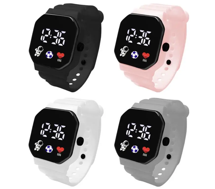 For Children Boys Girls Gifts Waterproof Electronic Wristwatch Kids Watch Sport LED Digital Watches Sport LED Silicone Strap