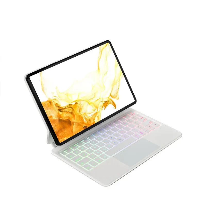 Funda protectora magnética para tableta Samsung, teclado inalámbrico con retroiluminación táctil flotante, Bluetooth