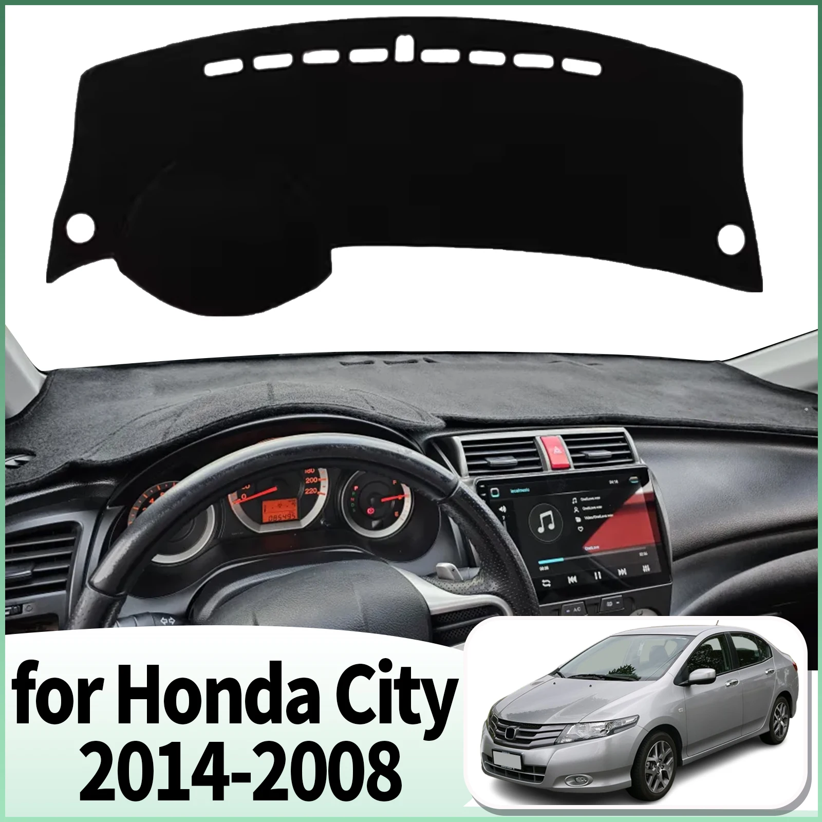 

fit for Honda City 2014 2013 2012-2008 Dashmat Dashboard Cover Pad Accessories DashMat Sunshade Protective Carpet Car Leather