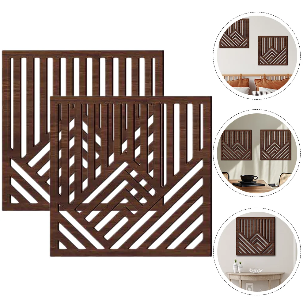 

2 Pcs Wall Sticker Stable Decor Living Room Pendant Vintage Rustic Abstract Wooden Ornament Decoration Garden