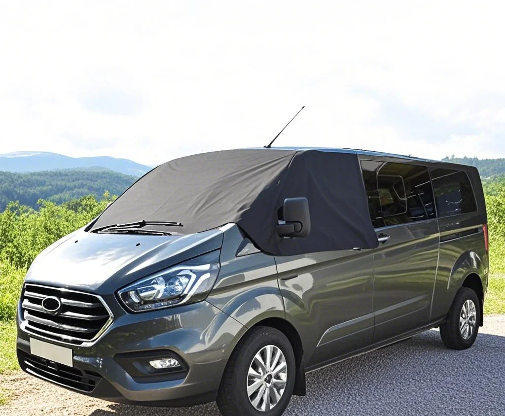 

Fit For Ford Transit Custom Windscreen Blackout Blind Screen Cover Wrap Frost Cover Tailored Deluxe Black 2012-2022 Onwards