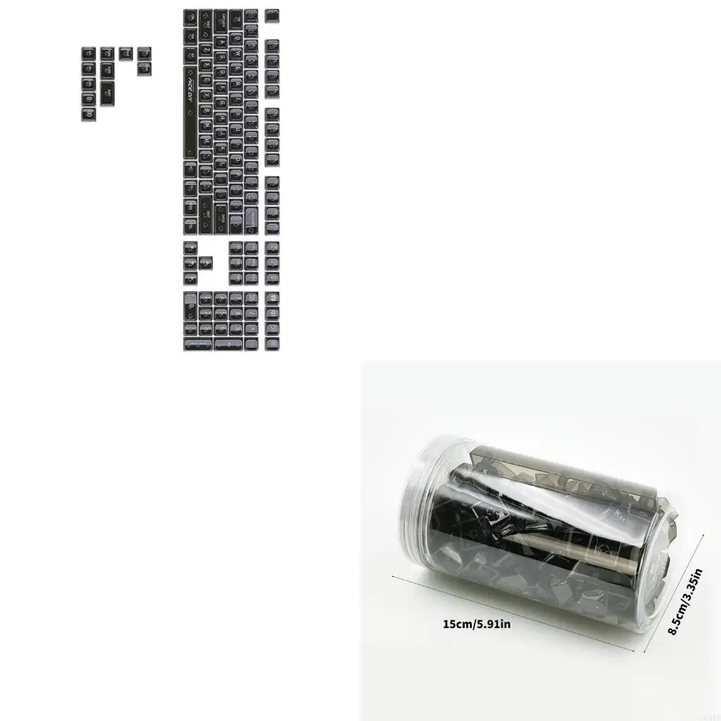 

C90F 132Keys Backlit Keycaps Translucents Backlits Crystal Keycap MDA Profile for Mechanical Keyboards