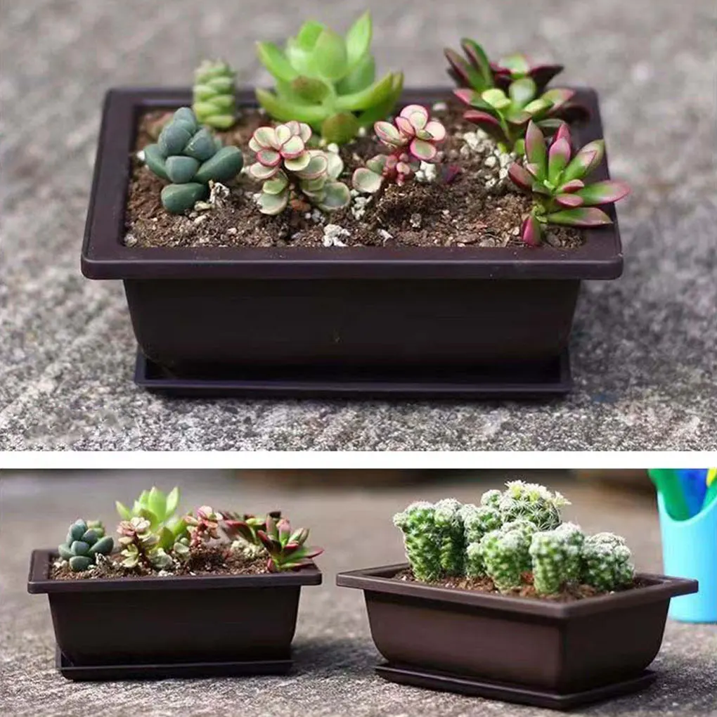 Plant Pots Bonsai Succulent Nursery Basin Imitation Purple Sand Desktop Breathable Potted for Balcony Planting Pot