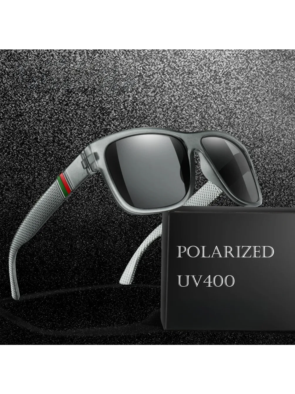 AliExpress NONE Classic Men Square Polarized Fishing Sunglasses Outdoor Driving Cycling Running Goggles Vintage Large Frame UV400