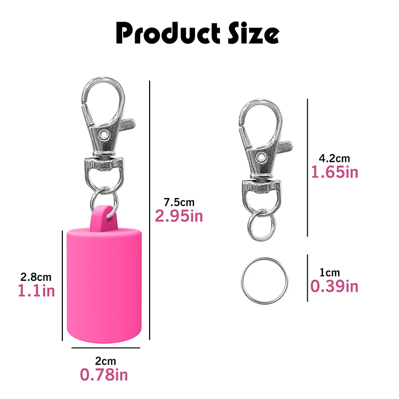 حامل غطاء سلسلة مفاتيح من السيليكون المحمول، ملحق عملي متين متوافق مع ملمع الشفاه وتخزين البلسم