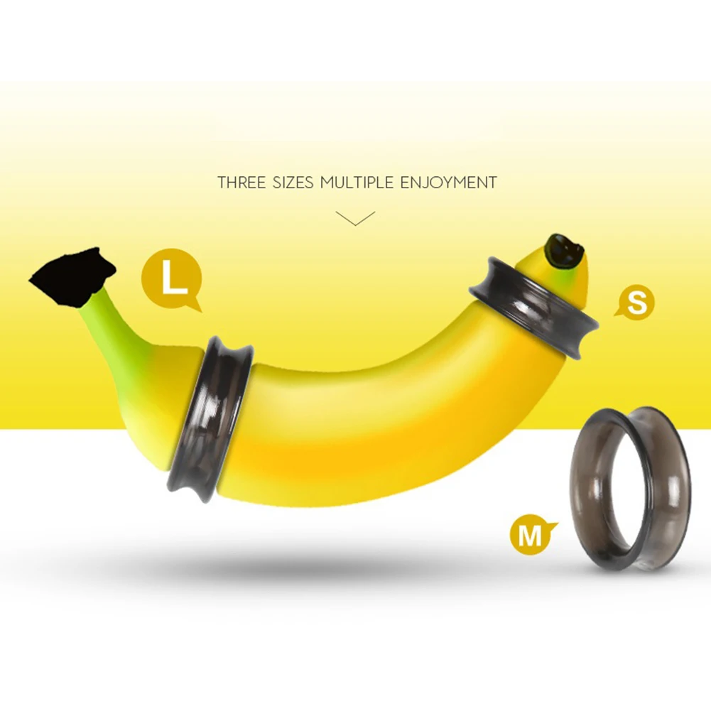 3PCS Men Male Soft Silicone Time Delay Rings Hoop Delay Dildo Extender Sex Toys Set