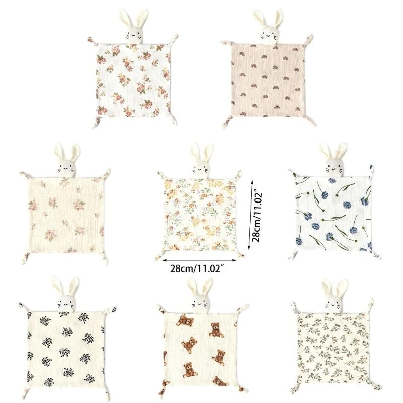 

Cotton Blanket Kids Sleep Toy Appease Towel Bibs Rabbit Snuggle Toy 4XBC