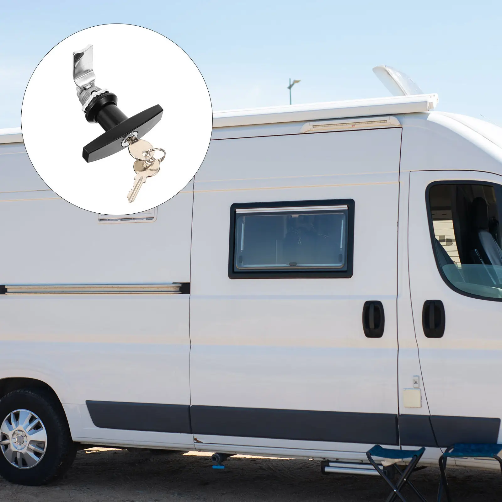 Rv Trailer Cabinet Lock Zinc Alloy Material T Handle Quick Lock Unlock for Electrical Box Toolbox Drawer Locks with Keys
