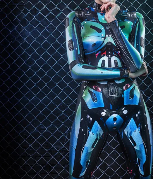 Combinaison imprimée en 3D de la Future Machine Robot pour Homme et Femme, Costumes de Cosplay d'Halloween, Tenue de Jeu