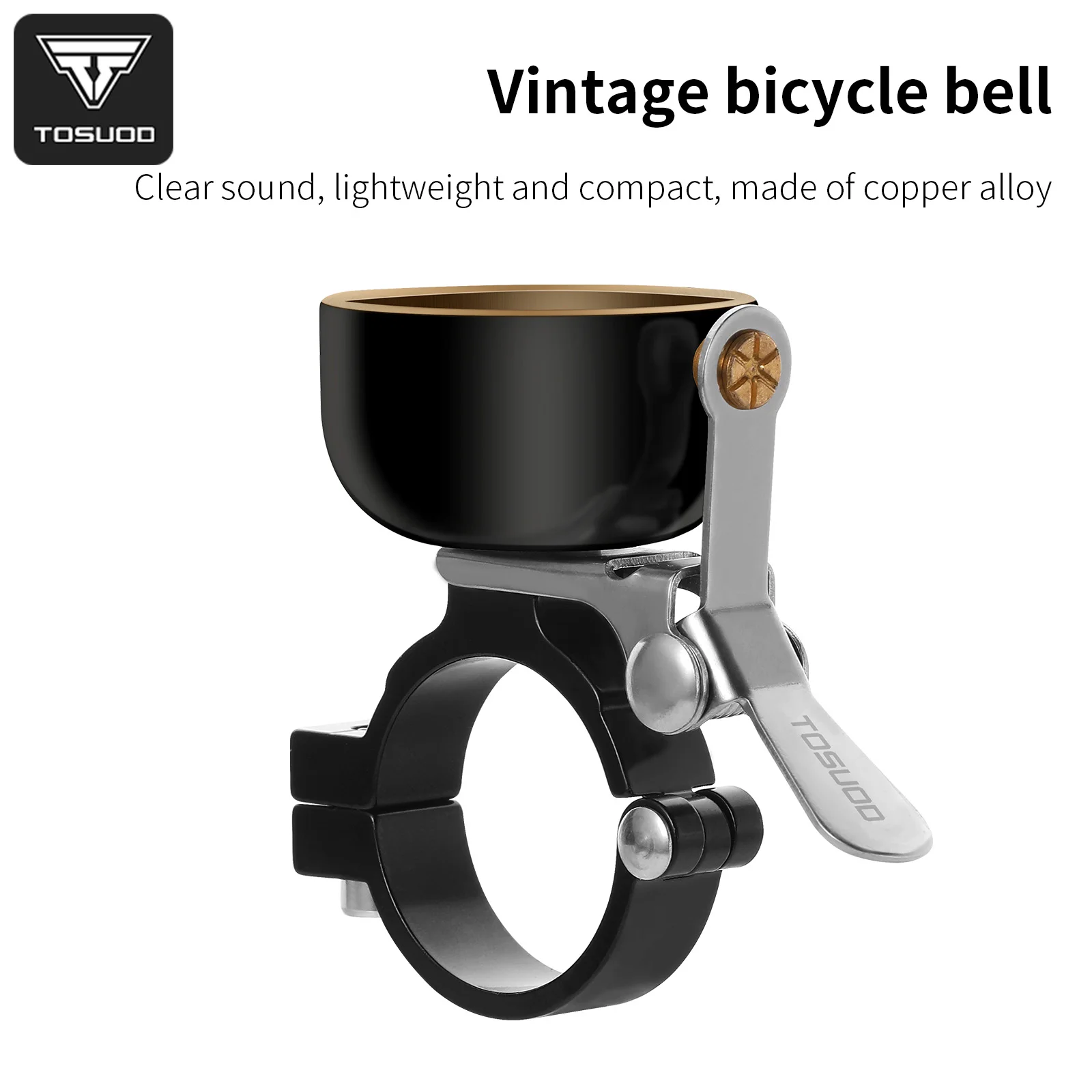 TOSUOD Bike Bell Retro Bicycle Copper Ring MTB Road Bike Handlebar Ring Horn Clear Loud Sound Bells Cycling Safe Warning Alarm