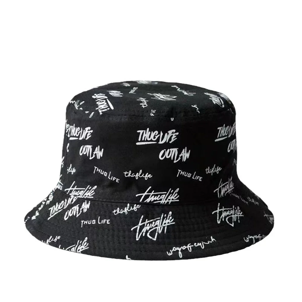 Graffiti Printed Fisherman Hat for Men and Women Personalized Fashion Outdoor Leisure Sunshade Versatile