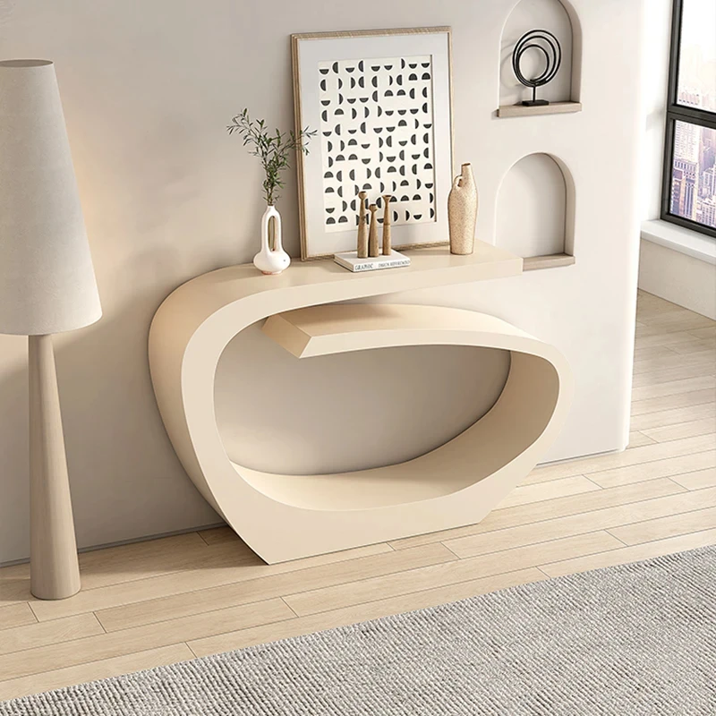 

European style metal corridor dining table with irregular decoration, light luxury creative living room table YX789TB