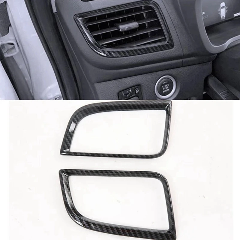 สำหรับ Mitsubishi Pajero Sport 2020 2PC คาร์บอนไฟเบอร์ ABS เครื่องปรับอากาศรถยนต์ Vent Outlet Trim รถจัดแต่งทรงผม