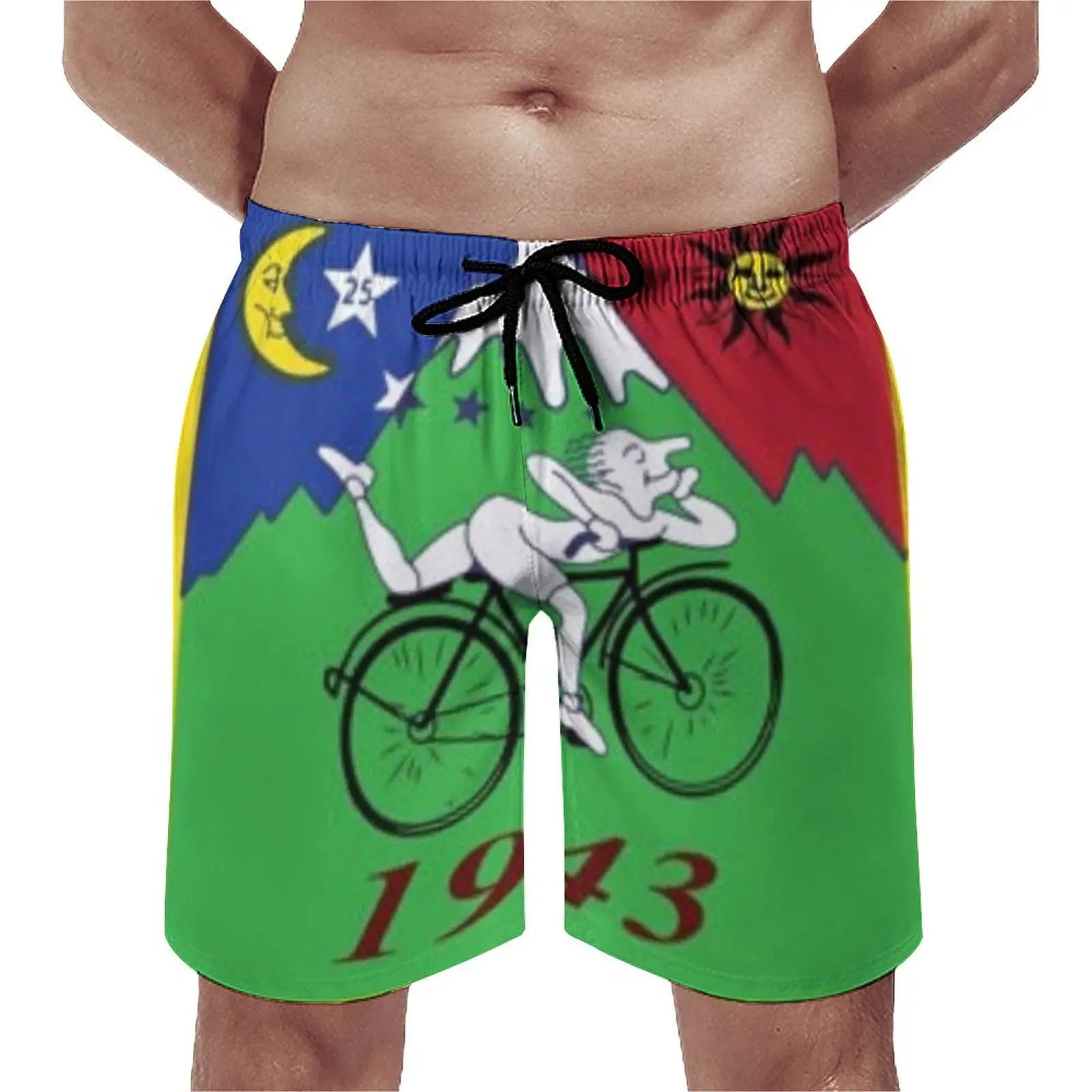 Albert Hoffman Bicycle Day Board Shorts 1943 Cycle Lsd Trip Acid Day Board Short Pants High Quality Men's Funny Customs  Trunks