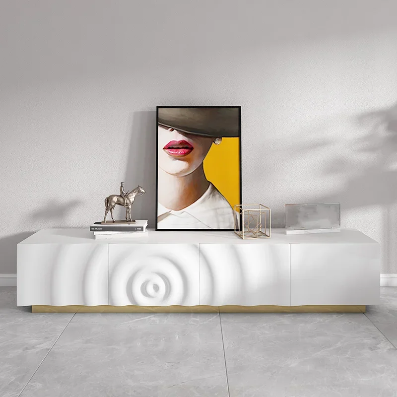 

Tv Tray Furniture Salon White Cabinet Drawer Display Stand Mobile Design Tables mueble para tv Farmhouse Salon mueble para tv