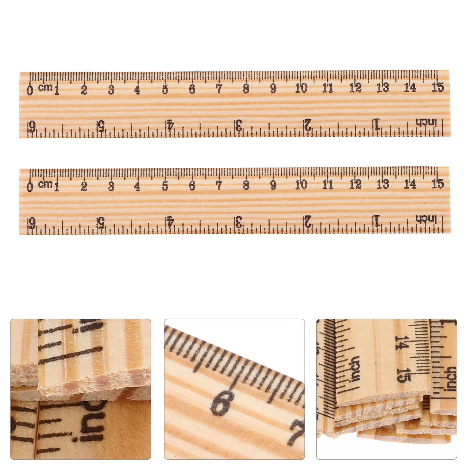 

25Pcs 12 Inches Wooden Ruler Training Aid for Math Problems Measuring Tool for Classroom Office Home Clear Mathematics Ruler