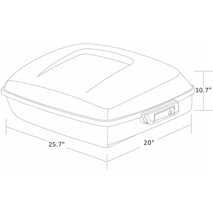10.7 صندوق صندوق صندوق الدراجة النارية المفروم مسند الظهر مصباح ليد خلفي مع حزمة مزلاج من الكروم لنماذج Harley Touring 20142025 Electra Gli