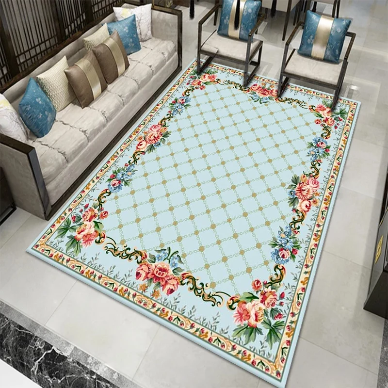 National Flower Living Room Rugs Home Decor Carpets Parlor Floor Mat Bedroom Rug Kitchen Area Rug Flannel No-slip Indoor Doormat