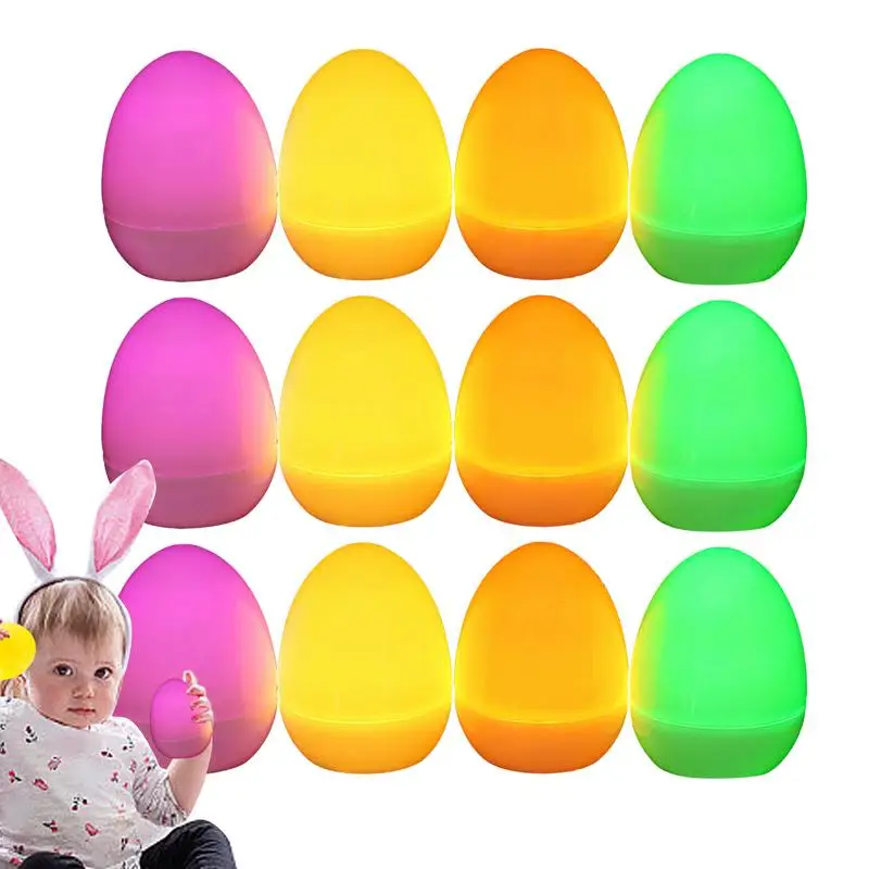 

Glowing Easter Egg 12pcs Easter Light Up Toys Waterproof LED Electronic Easter Egg Fall-Resistant Multicolor For Daily Household