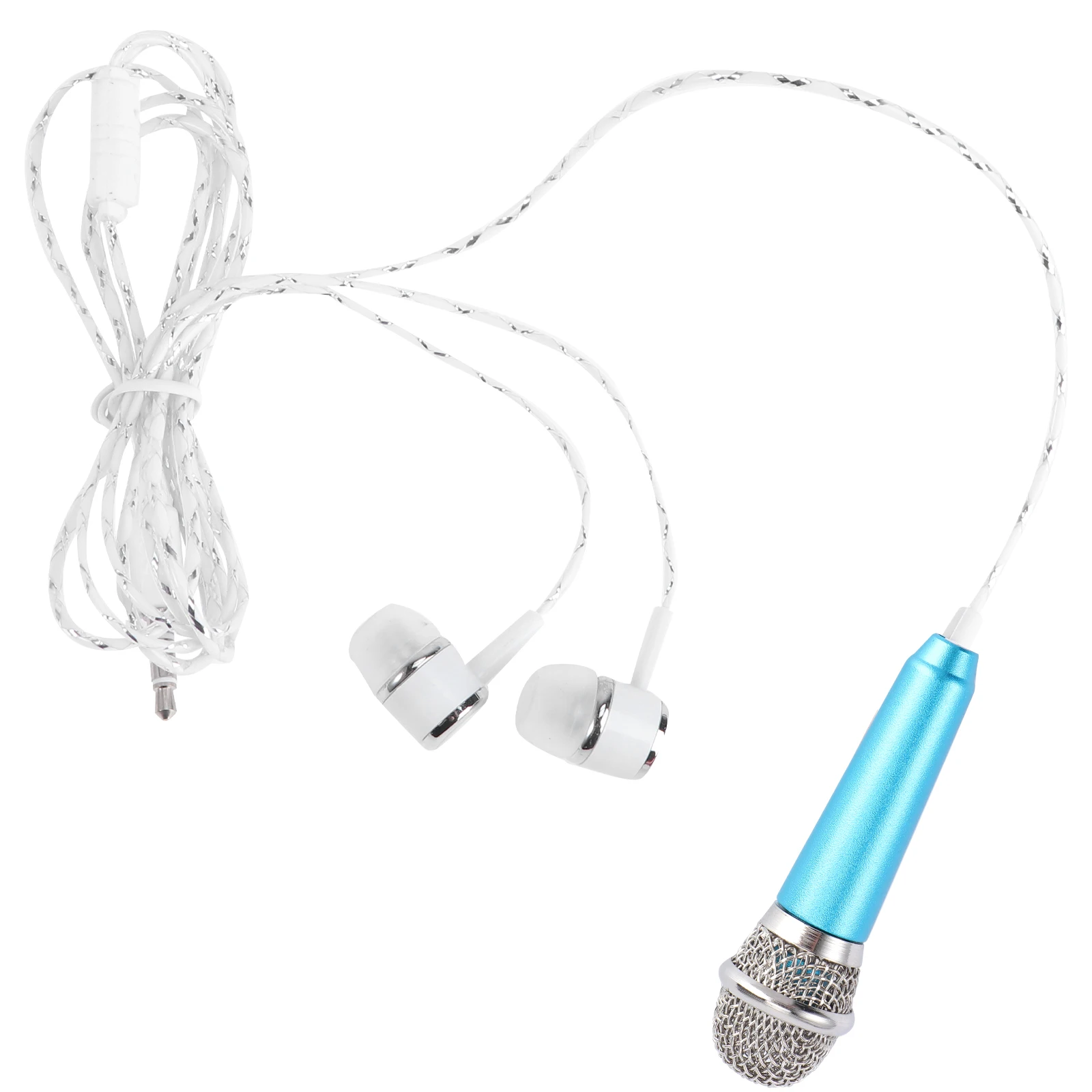 

Mini Karaoke Microphone Silver Lightweight Condenser Mic For Mobile Laptop Tablet Voice Recording Internet Chatting