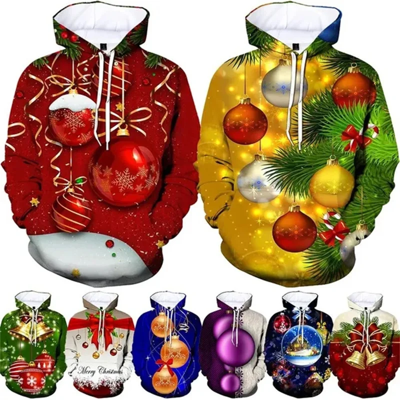 

New Christmas Pattern Men's 3D Merry Christmas Print Hoodie and Sweatshirt Kids Funny Pullover Women Fashion Top