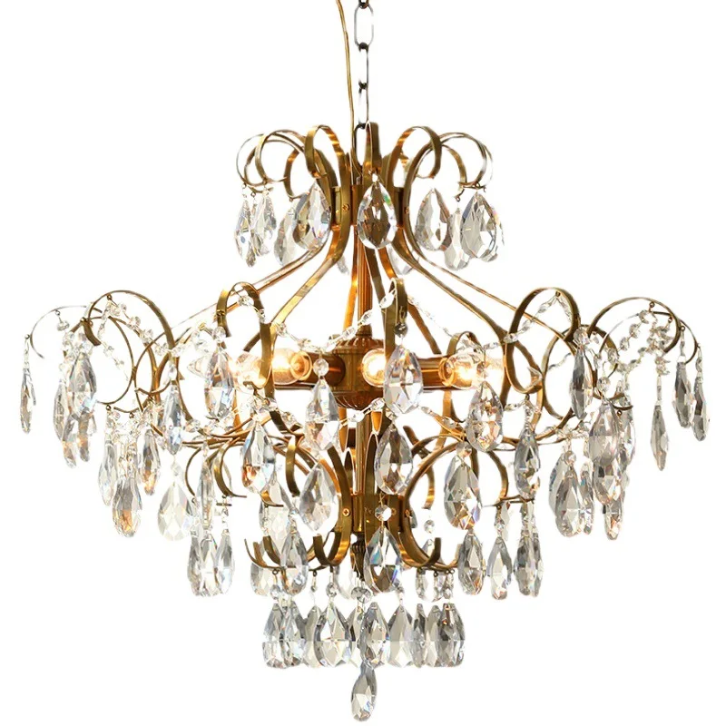 

Postmodern, light luxury, retro, crystal, bedroom, chandelier, American style