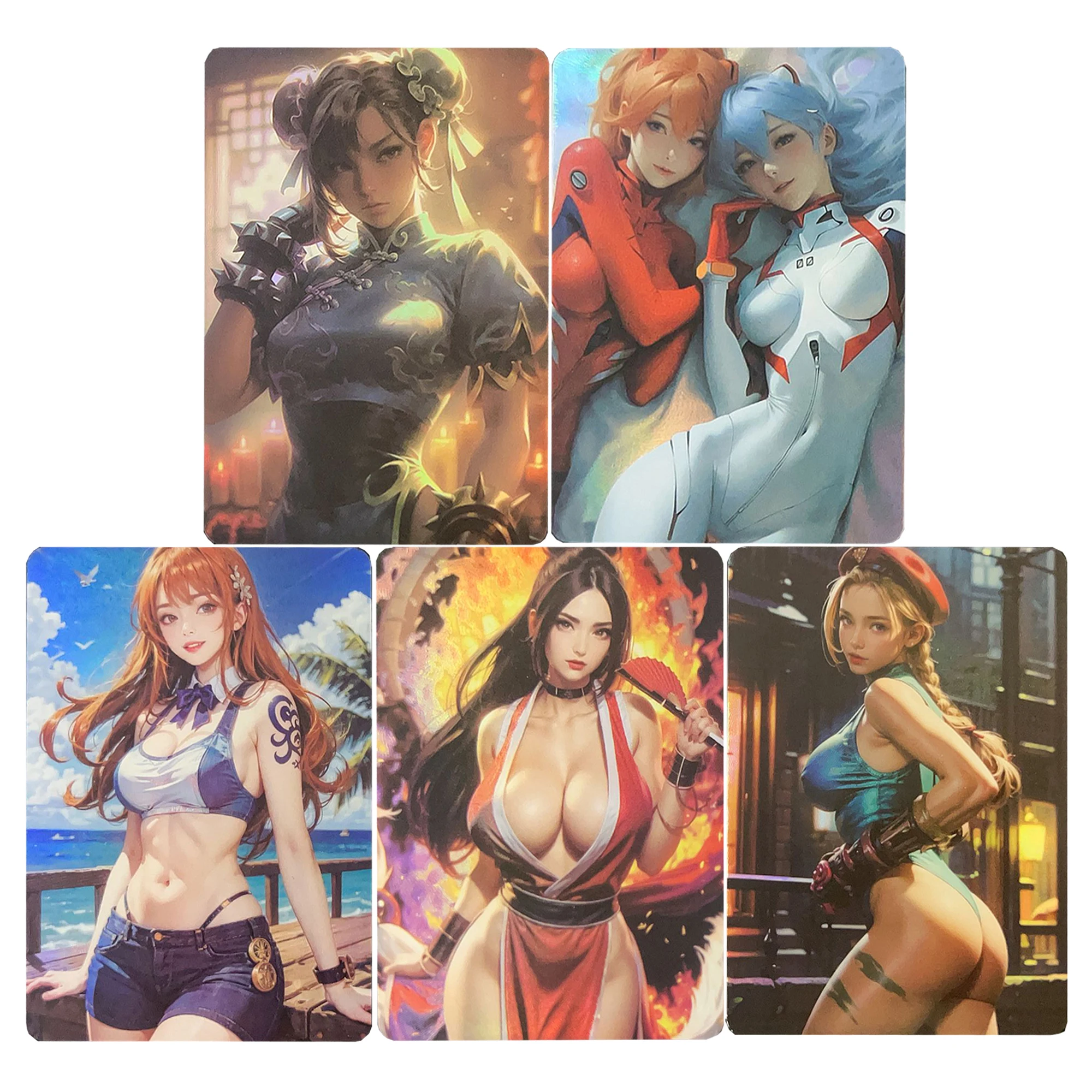 Diy Self Made Goddess Story Nami Kawaii Collection Single Card Color Flash Mai Shiranui Chun-Li Ai Anime Cards Gift Toys