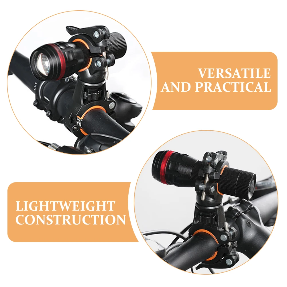 2개입 자전거 플래시라이트 마운트 오렌지 조절식 듀얼 퀵 릴리즈 브래킷 산악 자전거용 유니버설 핸들바 클램프 사이클링