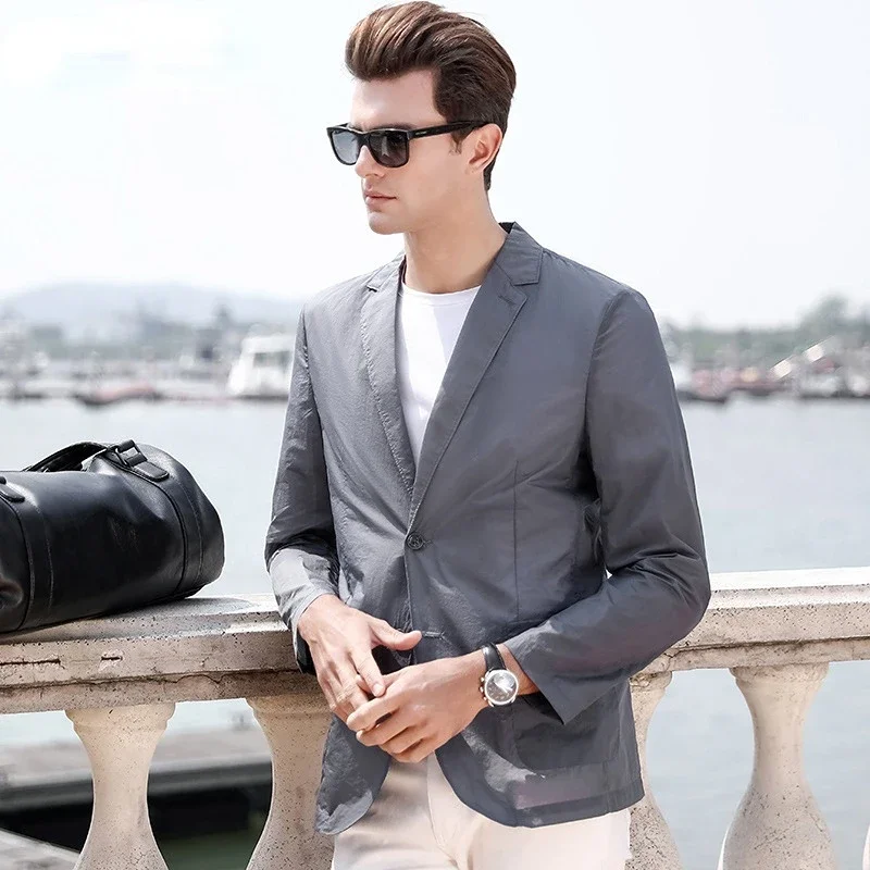 

High Quality Men Summer Thin Casual Business Quick-drying Jacket Sunscreen Clothing Men Outwear M-3XL New