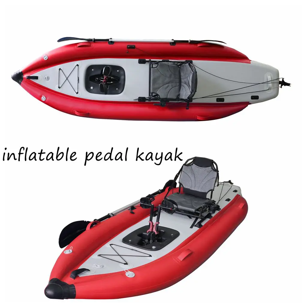 2024 New Design Inflatable Pedal Fishing Kayak 12 FT Single Person Sit on Top Ocean Kayak PVC Material for Sale