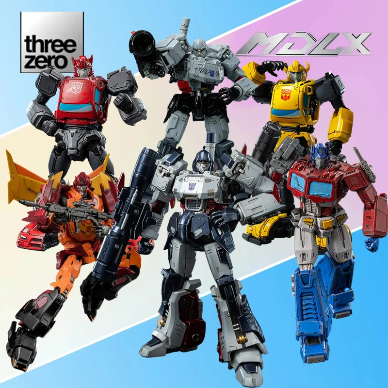 Figuras de Acción de Anime de la Serie Transformers Versión Manga de Threezero Original MDLX: Optimus Prime, Megatron, Bumblebee