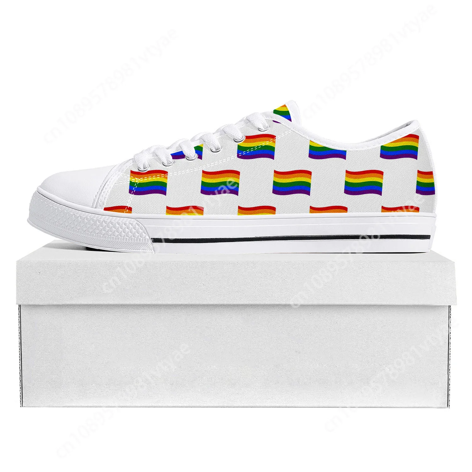 

Rainbow Flag Pattern Low Top High Quality Sneakers Mens Womens Teenager Canvas Sneaker Prode Casual Couple Shoes Custom Shoe