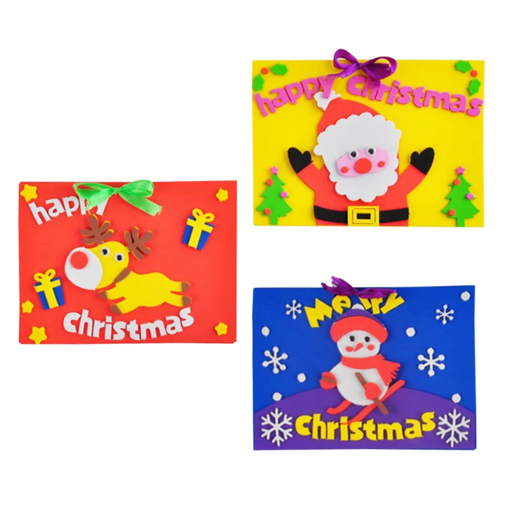 

3 PCS Greeting Card Material Package DIY Supplies Craft for Christmas Cards Manual Making Accessories Child