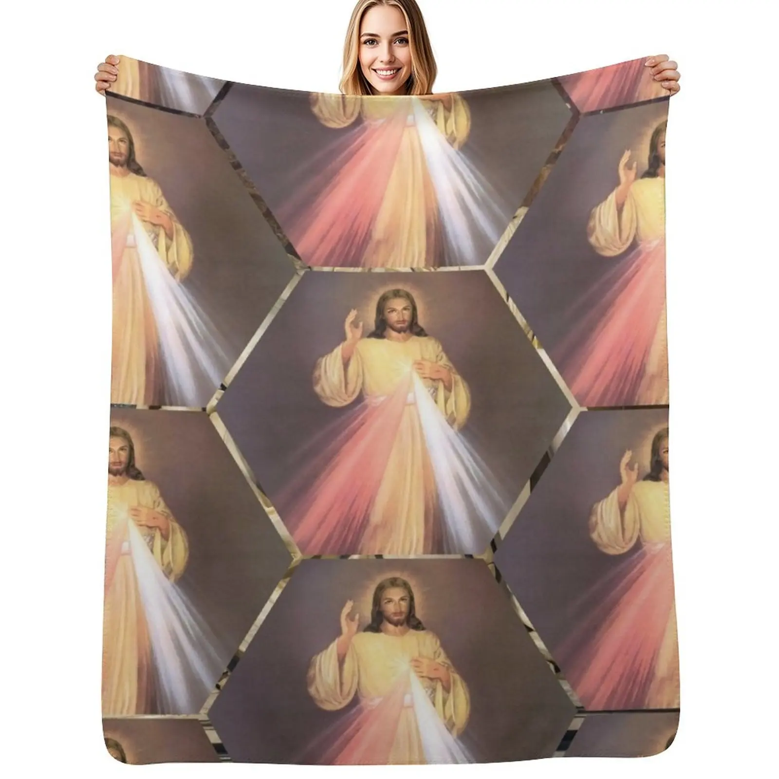 Divine Mercy Throw Blanket Air Conditioner Soft Blanket for Office Home