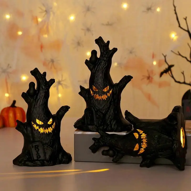 Halloween LED Candle Multipurpose Fake Candle Lights Flameless Fake Candles Battery Operated Spooky Home Decor Halloween Desktop