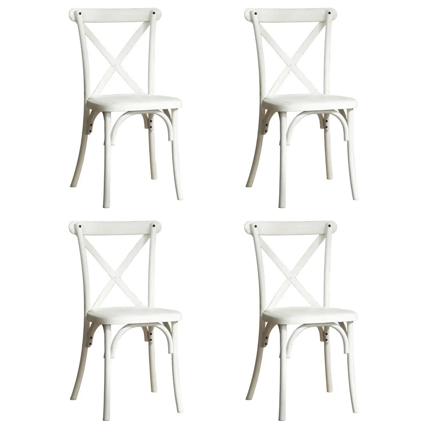 4-Pack Resin X-Back Chair, Mid Century Chair Modern Farmhouse Cross Back Chair for Kitchen ,Lime Wash