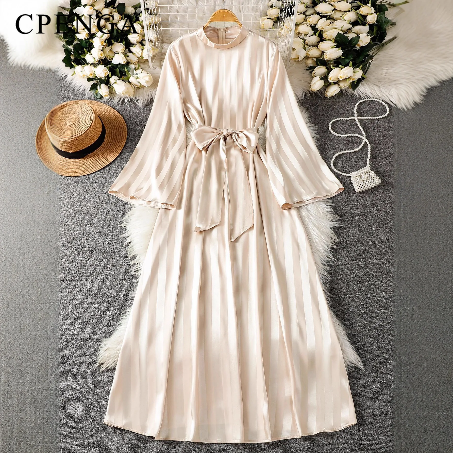 فستان إسلامي متواضع أنيق للنساء بأكمام واسعة عباية عادية مثالية لمجموعة رمضان والعطلات الإسلامية والسفر في دبي 2025 #3