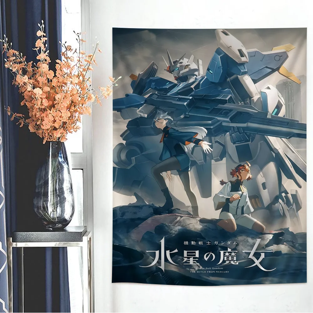 Mobile Suit Gundam WITCH MERCURY Anime Tapestry Art Science Fiction Room Home Decor Wall Art Decor