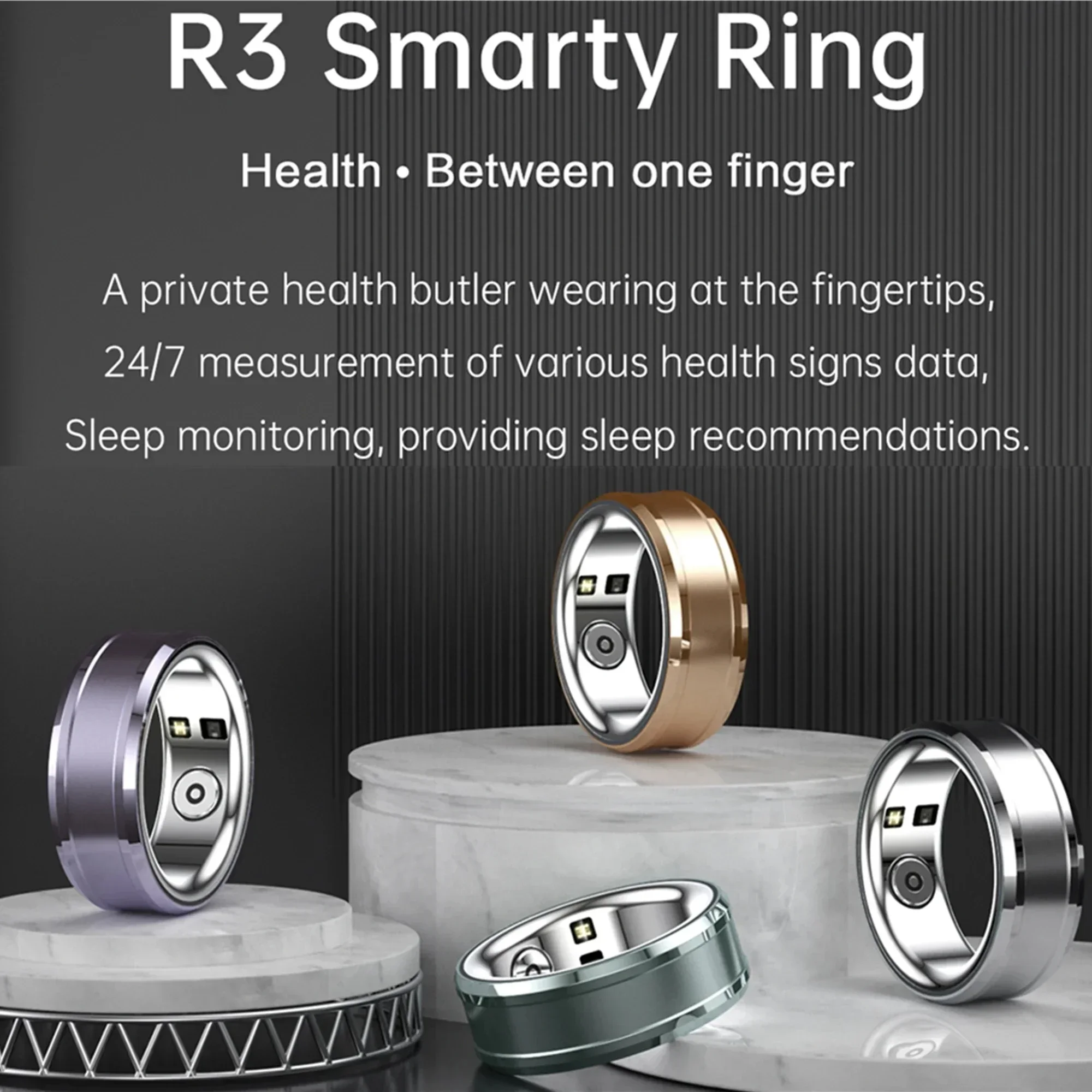 2024 trend iger Smart Ring für Männer Frauen-Schritt zähler Bluetooth Aktivitäts-Tracker Schlaf monitor-IP68 bewertet Sport mode Ring Männer